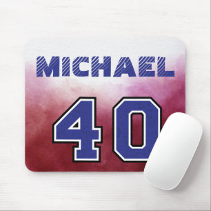 Mousepad moderno jogador desportivo personalizado legal Ver