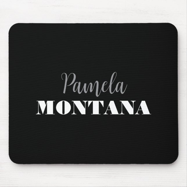 Mousepad Moderno Pessoal Minimalista Negro (Frente)