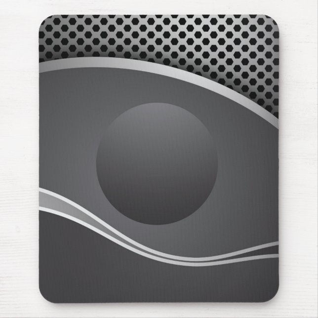 Mousepad moderno, preto, cinza, abstrato (Frente)