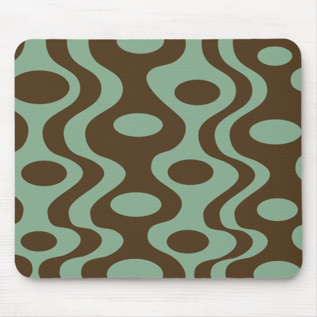 Mousepad moderno retro - verde e Brown (Frente)