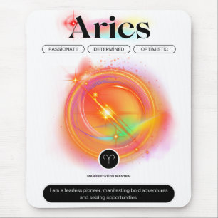 Mousepad Moderno - Sinal Zodiac - Cota ARIES Elemento Fog