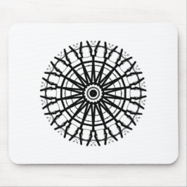 Mousepad MODERNO _UM CÍRCULO ROSA caleidoscópio _COR _PRETO