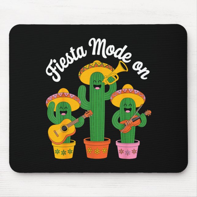 Mousepad Modo de festa cacto banda cinco de maio engraçado  (Frente)