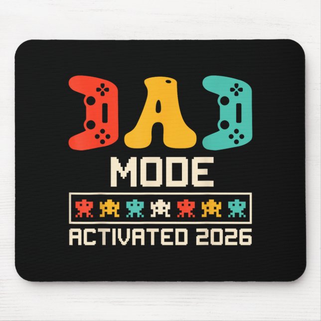 Mousepad Modo de Pai para Jogadores Ativado 2026 Engraçado  (Frente)