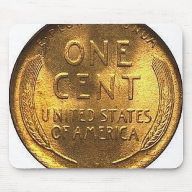 Mousepad Moeda de um centavo do trigo (Frente)