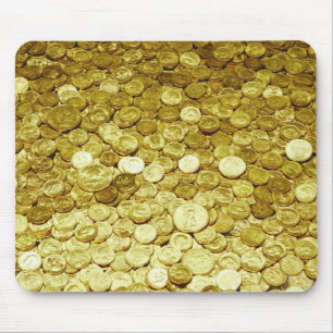Mousepad moedas de ouro