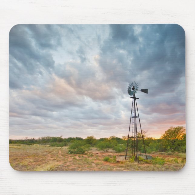 Mousepad Moinho de Vento e Nuvens ao Pôr do Sol (Frente)