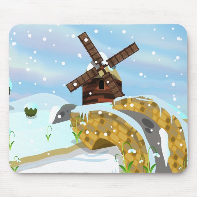 Mousepad Moinho de vento Snowdrops (Frente)