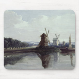 Mousepad Moinhos de vento por um rio, século XIX