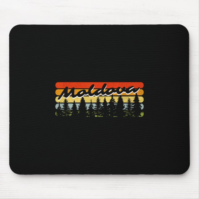 Mousepad Moldova Forest Sunset Trees Cabin Vacation Souveni (Frente)