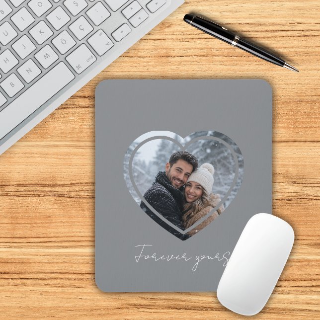 Mousepad Moldura de Coração com Foto Personalizada  (Criador carregado)