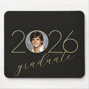 Mousepad Moldura de Foto Graduado 2026 em Preto