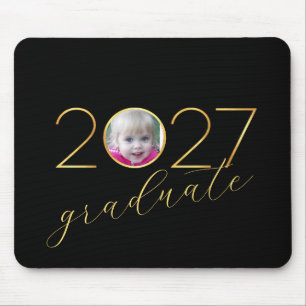 Mousepad Moldura de Foto Graduado 2027 em Preto