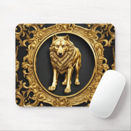 Mousepad Moldura decorativa em preto-e-ouro