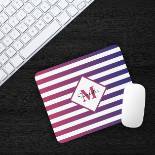 Mousepad Mole Roxo Moderno Stripes Monograma