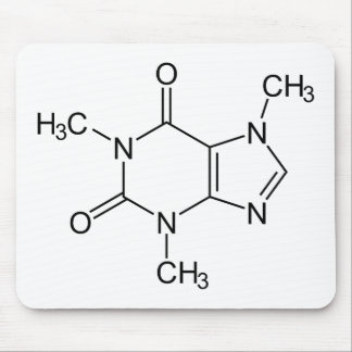 Mousepad Molécula de Cafeína Química Café Átomos