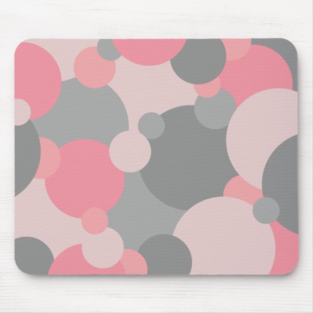 Mousepad Moléculas de cinza rosa para o mouse (Frente)