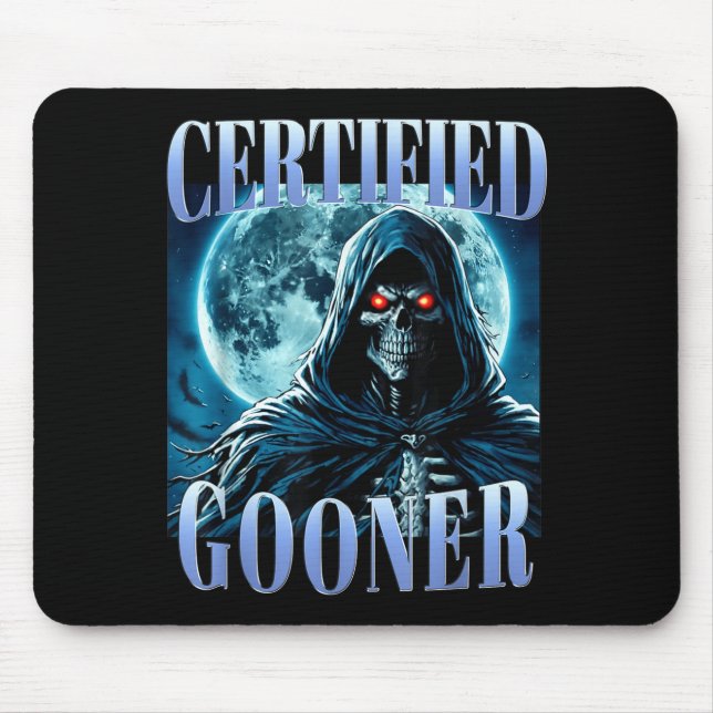 Mousepad Moleque Engraçado Meme de Gooning Esqueleto Gooner (Frente)