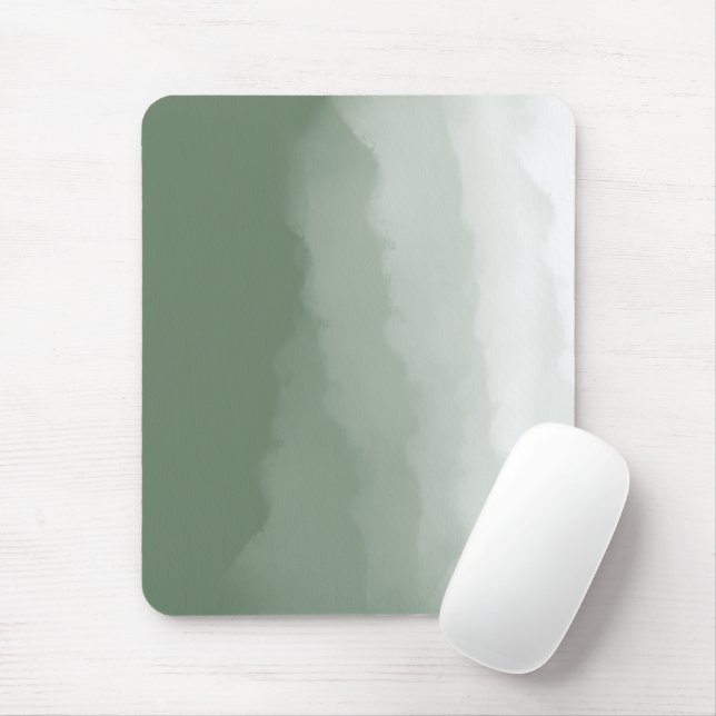 Mousepad Molho de Aquarela Verde Sage (verde-sage/branco) (Com mouse)