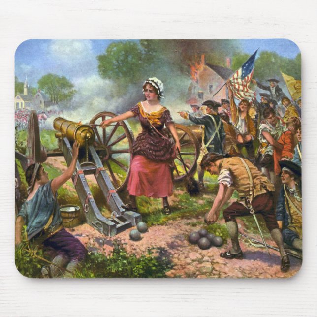 Mousepad Molly Pitcher disparando canhão na Batalha de Monm (Frente)