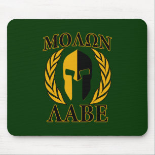 Mousepad Molon Labe Spartan Laurels sobre Forest Green