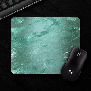 Mousepad Molten Jade   Emerald Green Luxury Marble