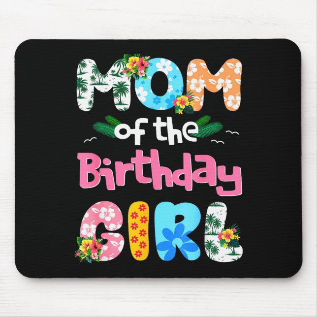 Mousepad Mom And Dad Of The Birthday Girl Hawaii Family Par (Frente)