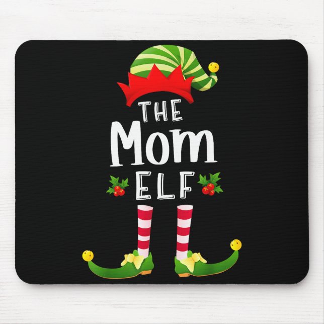 Mousepad Mom Christmas Elf Matching Pajama X-mas Party  (Frente)