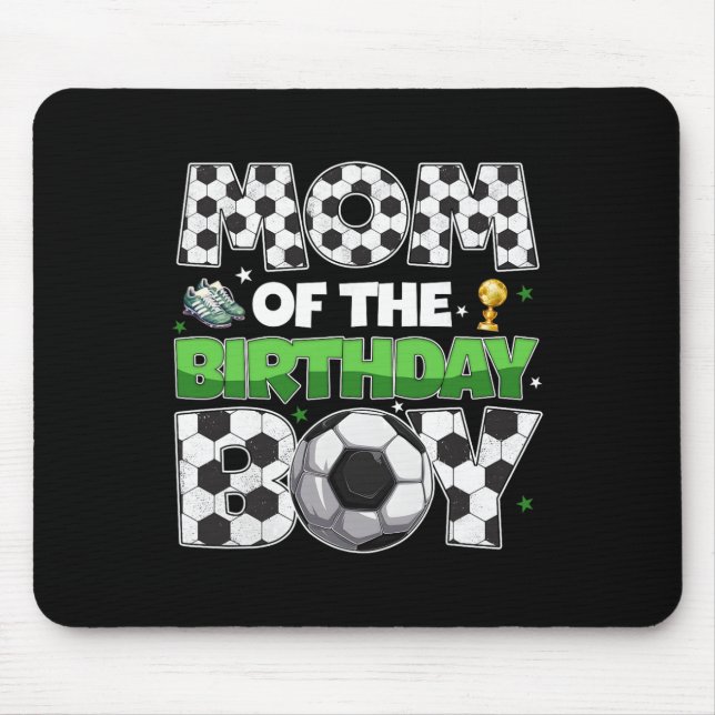 Mousepad Mom Of The Birthday Boy Soccer Party Family Matchi (Frente)