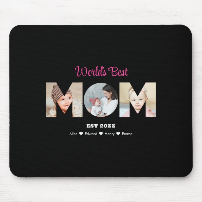 Mousepad Mom Photo Collage Cutout Mothers Day Birthday  (Frente)