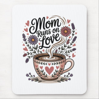 Mousepad Mom Runs On Love