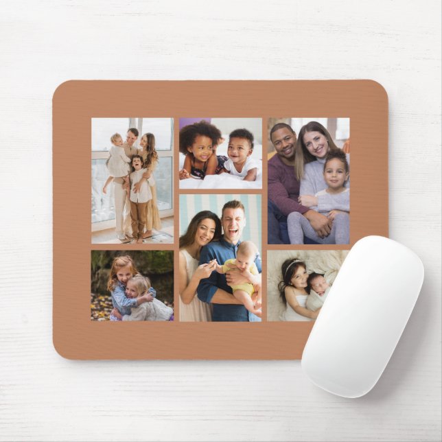 Mousepad Momentos em foco: Colagem personalizável de 6 foto (Com mouse)