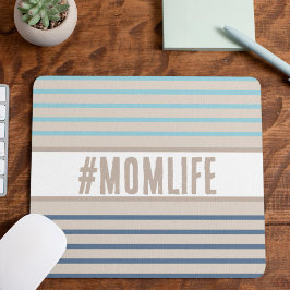 Mousepad Momlife turquesa azul e bege