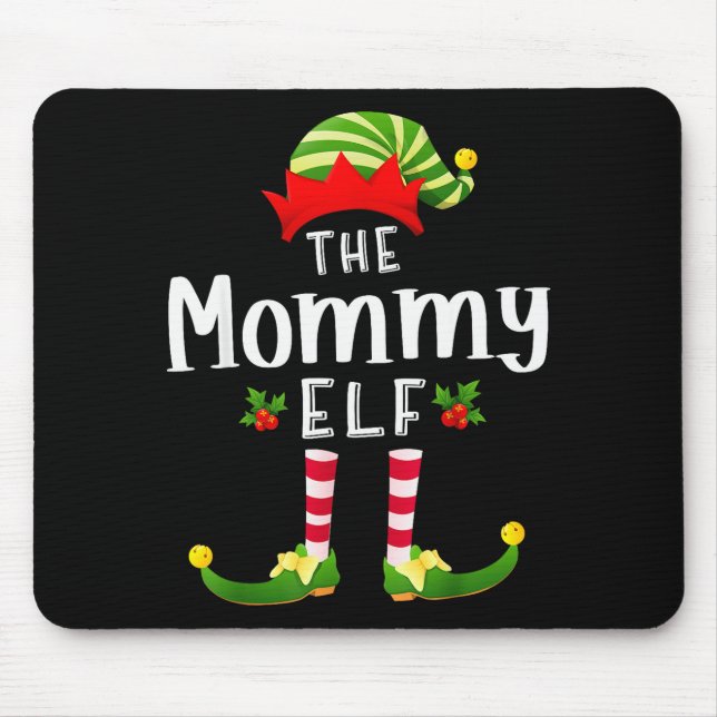 Mousepad Mommy Christmas Elf Matching Pajama X-mas Party  (Frente)