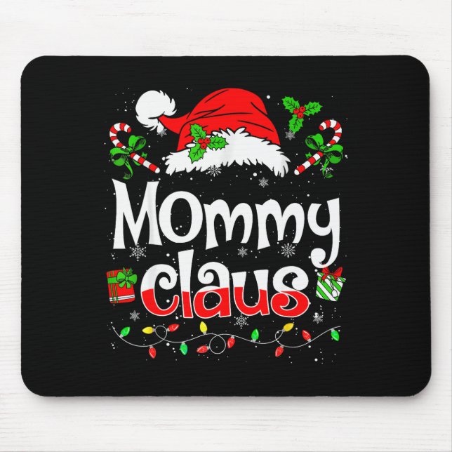 Mousepad Mommy Claus Shirt Christmas Lights Pajama Family M (Frente)