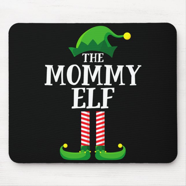 Mousepad Mommy Elf Matching Family Christmas Party  (Frente)