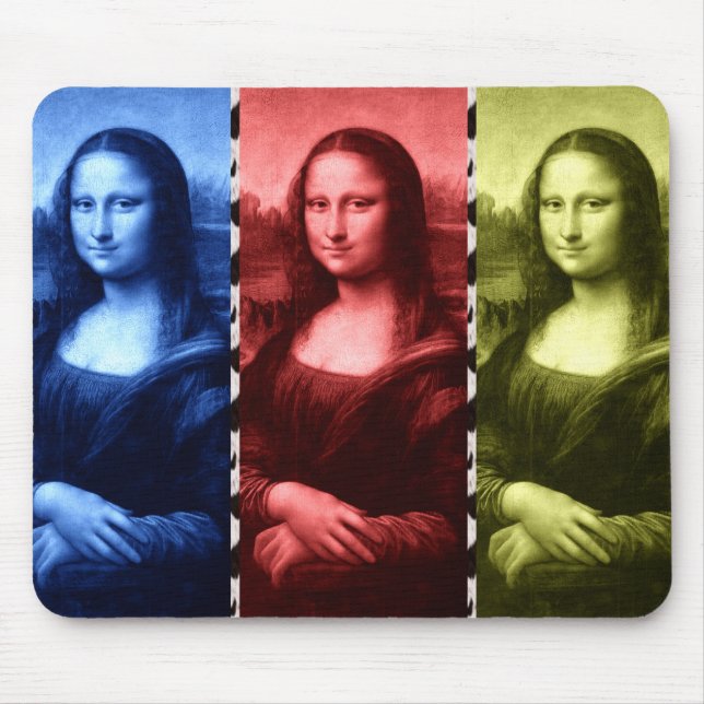 Mousepad Mona Lisa Animal Imprime Cores Primárias (Frente)