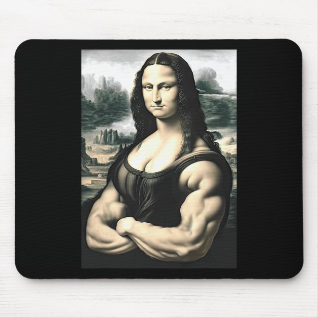 Mousepad Mona Lisa Bodybuilding Parody Leonardo Da Vinci Me (Frente)