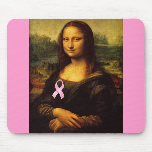 Mousepad Mona Lisa Com Fita Rosa (Frente)
