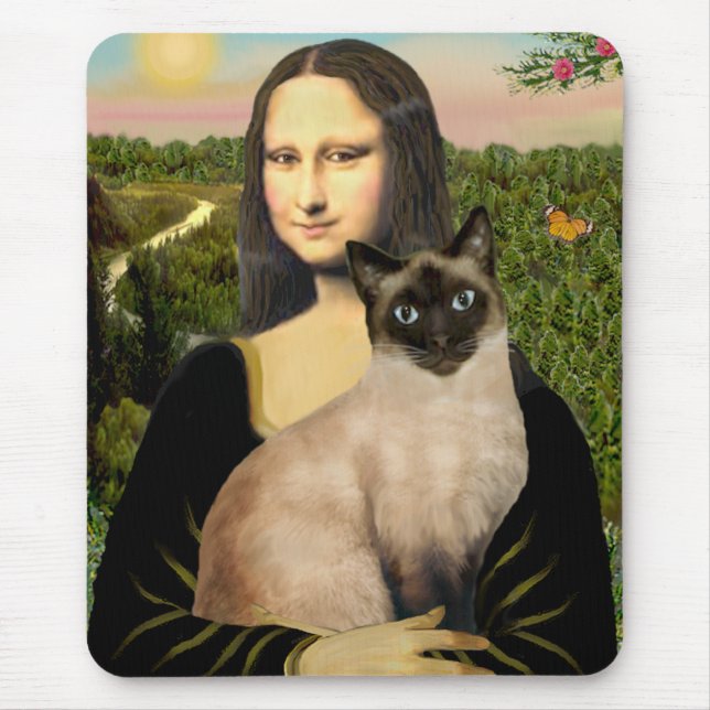 Mousepad Mona Lisa - Gato Siamês de Seal Point (Frente)