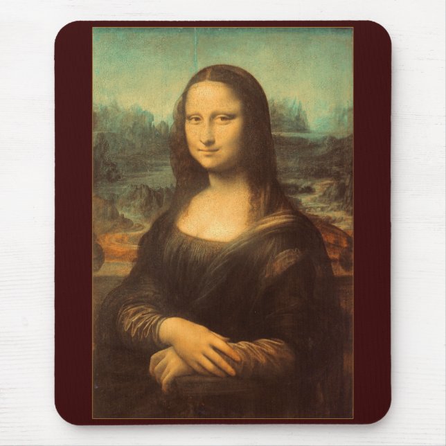 Mousepad Mona Lisa por Leonardo da Vinci (Frente)