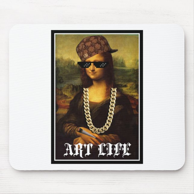 Mousepad Mona Lisa Thug Life Art Life (Frente)