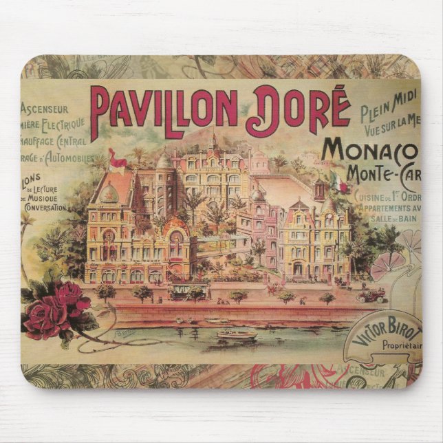 Mousepad Mônaco Rico Vintage França Riviera França (Frente)