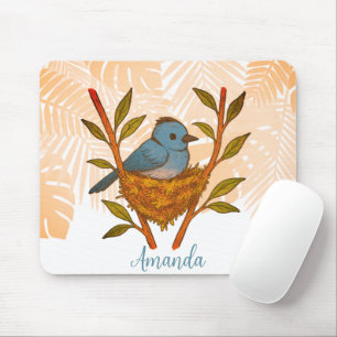 Mousepad Monarca de Nápoles Negra Enfiada Entre As Folhas