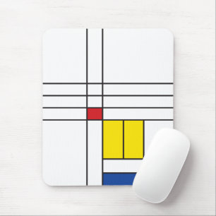 Mousepad Mondrian II Design de Arte Moderna Minimalista De 
