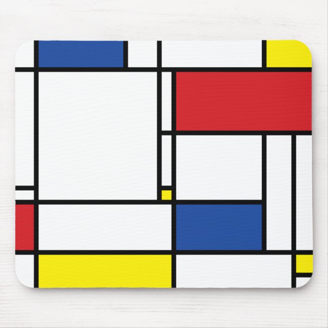 Mousepad Mondrian Minimalist Geométrico De Stijl Modern Art (Frente)