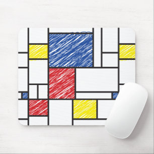 Mousepad Mondrian Rabiscos Minimalista Arte Moderna De Stij