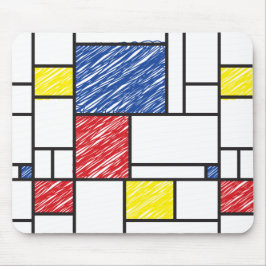 Mousepad Mondrian Rabiscos Minimalista Arte Moderna De Stij