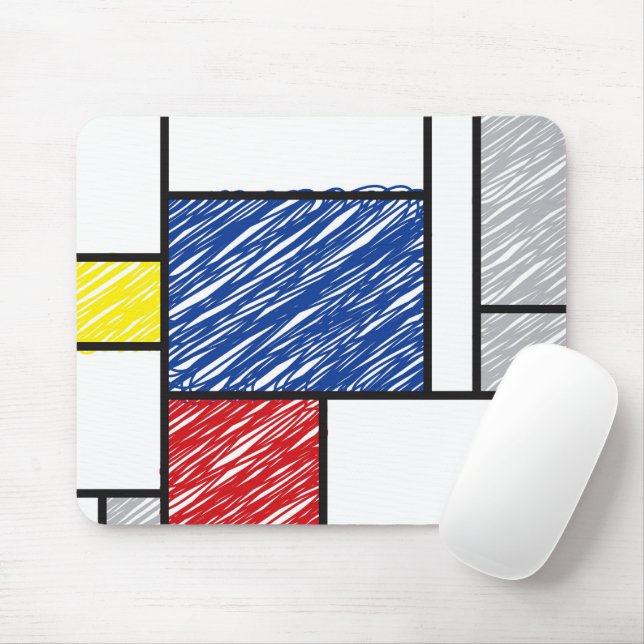 Mousepad Mondrian Rabiscos Minimalista Arte Moderna De Stij (Com mouse)