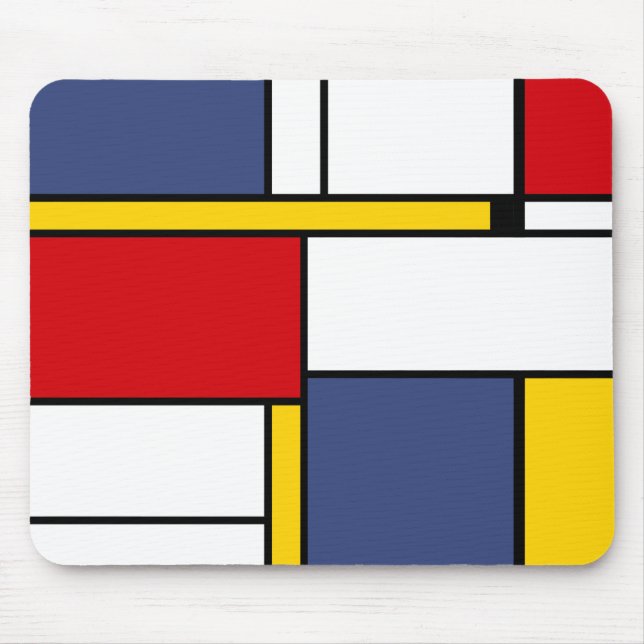 Mousepad Mondrian Style Modern Abstrato Art Design (Frente)